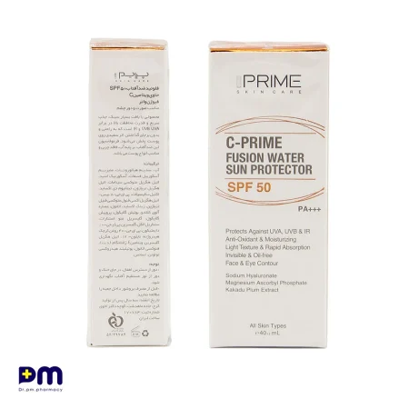 فلوئید ضد آفتاب SPF50 حاوی ویتامین C پرایم مناسب صورت و دور چشم