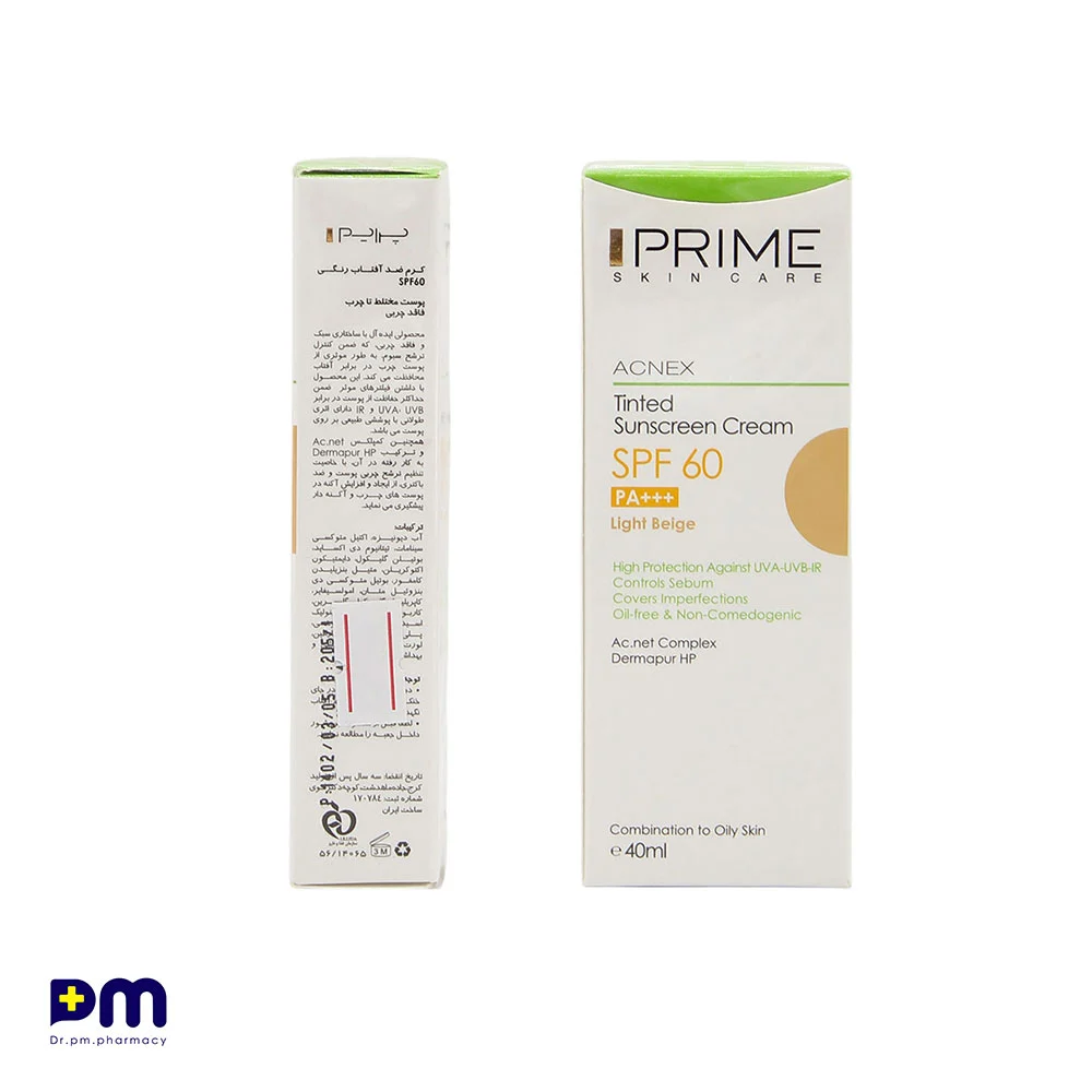 کرم ضد آفتاب رنگی SPF60 پرایم مناسب پوست مختلط تا چرب کرم ضد آفتاب رنگی SPF60 پرایم مناسب پوست مختلط تا چرب