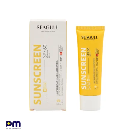 کرم ضد آفتاب فاقد رنگ SPF60 سی گل مناسب انواع پوست حاوی عصاره آلوئه ورا